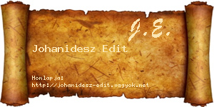 Johanidesz Edit névjegykártya