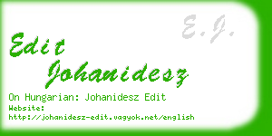 edit johanidesz business card